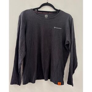 Husqvarna Womens Technical Textured Long Sleeve Ribbed Shirt Size LG Athleisure